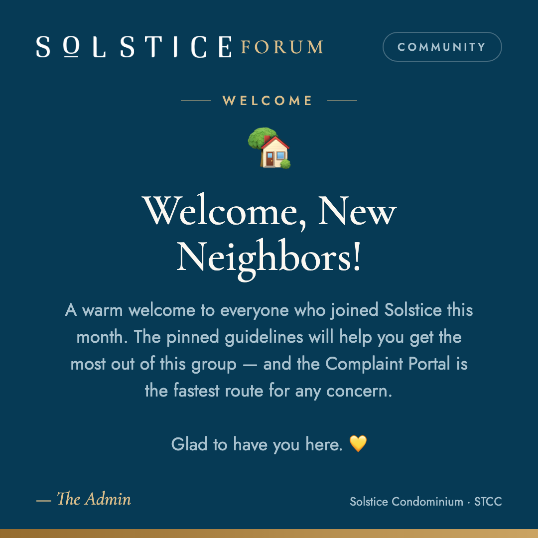 Welcome new neighbours card