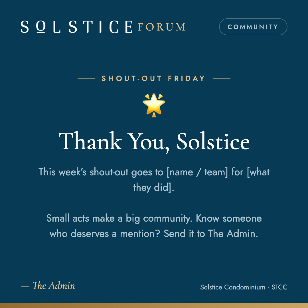 Shout-out Friday community card