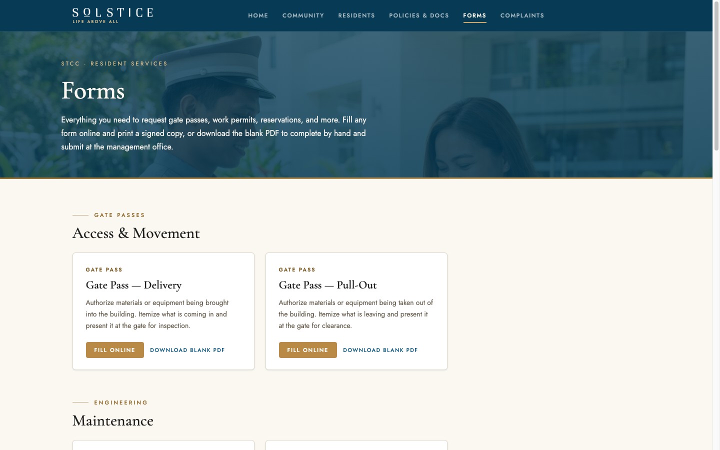 Forms Hub, live